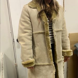 Brandon Thomas suede light brown long coat